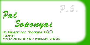 pal soponyai business card